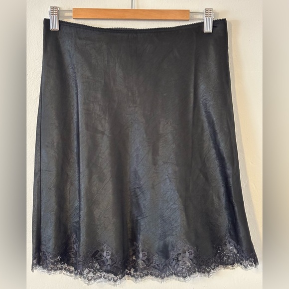 NWT J. Crew Gwen Black Satin Lace Slip Skirt - Women’s Small - Picture 2 of 10